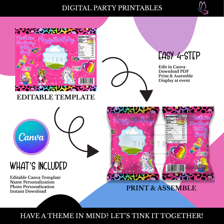 Lisa Frank Birthday - Digital File