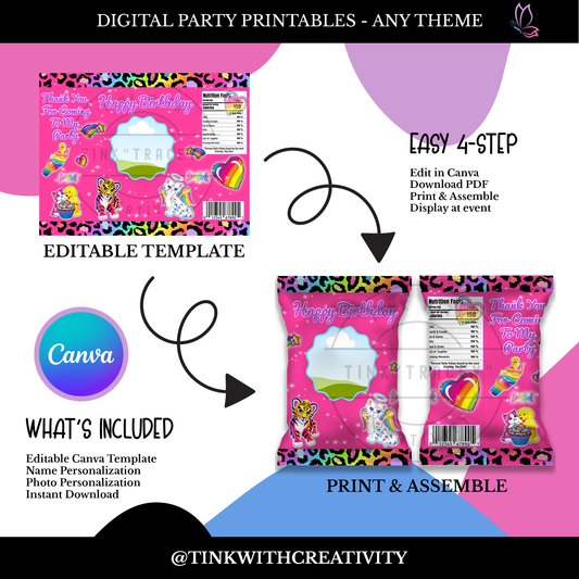 Lisa Frank Birthday - Digital File
